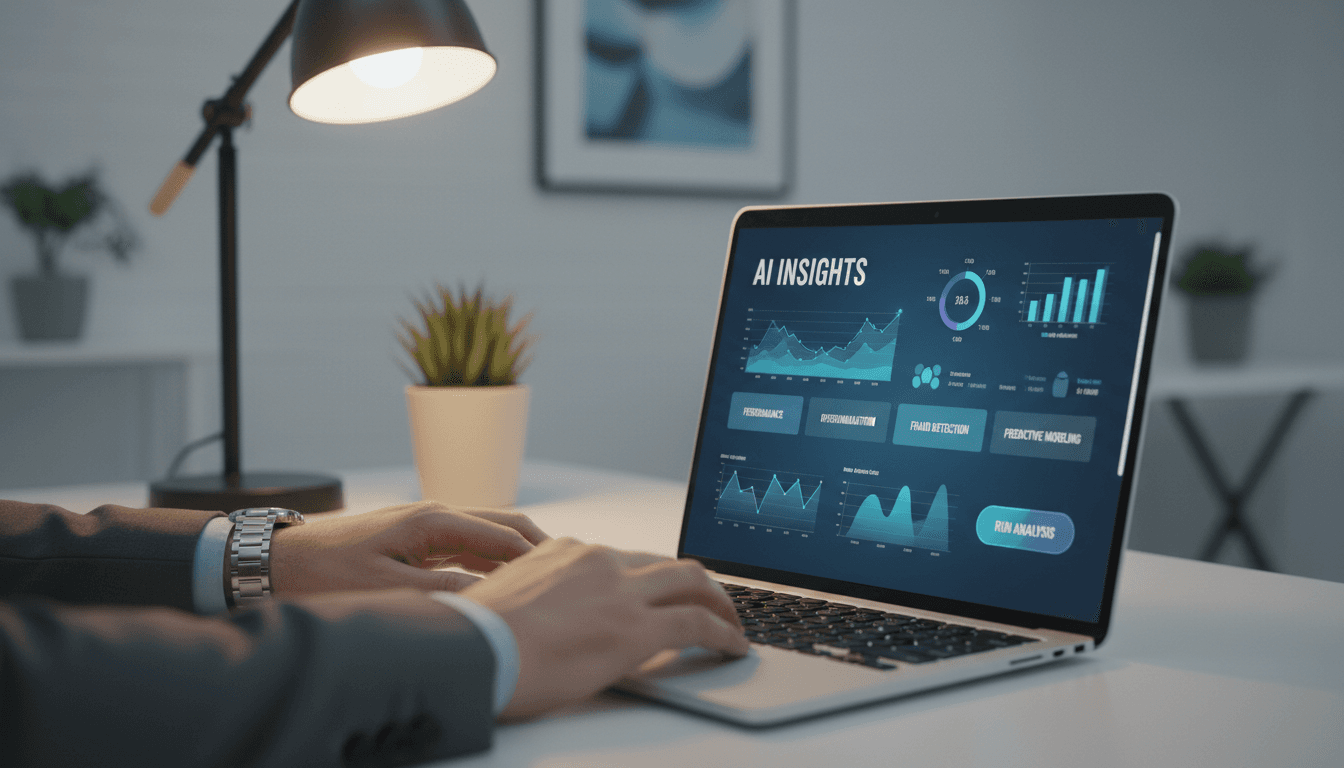 Operations team using AI analytics to optimize business processes