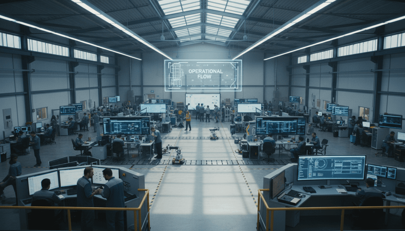 Operations team implementing systems and process improvements